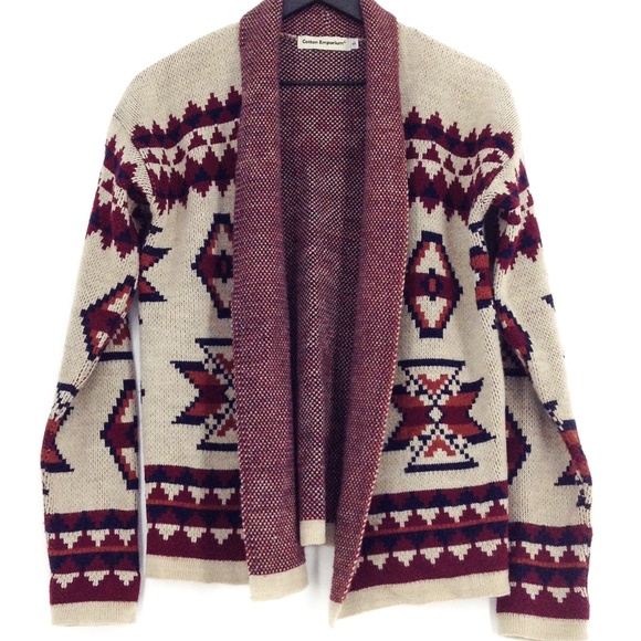 Cotton Emporium Sweaters - COTTON EMPORIUM Aztec Print Cardigan Sweater